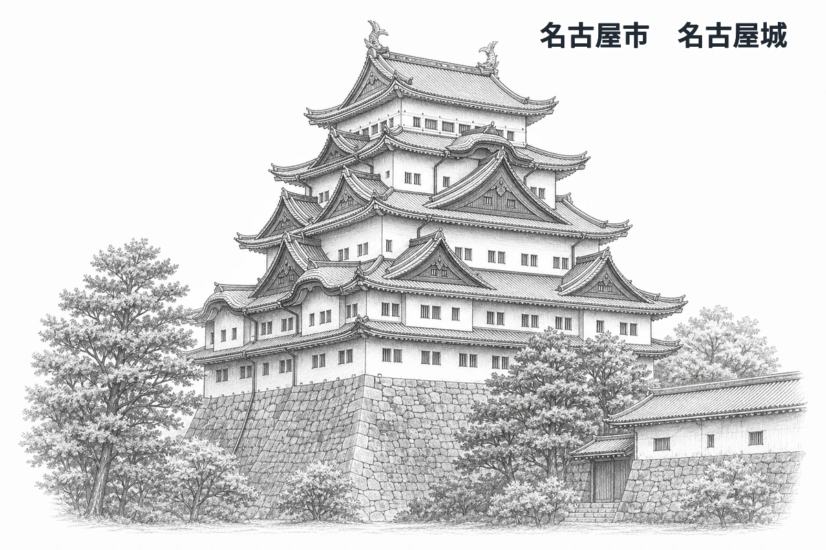 愛知県の学習イラスト