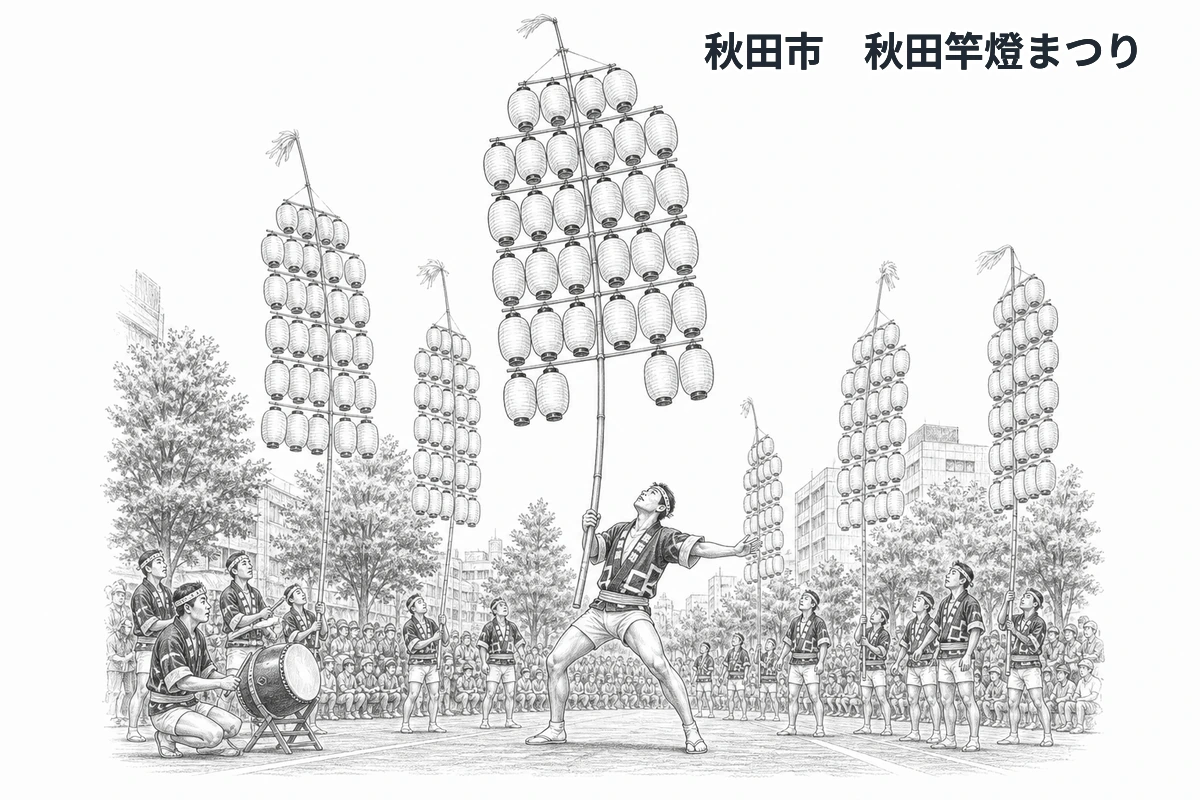 秋田県の学習イラスト